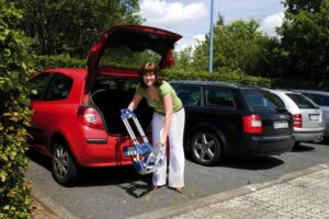 Das ansprechende Design und die leichte Verstaubarkeit machen die Piccolinos zu unübertroffenen Transportgeräten im „Handtaschenformat”.  Ein kurzes Drücken des Knopfes genügt, um den Holm herauszuziehen bzw. herunterzuschieben. Beim Klappen der Schaufel schwenken die Räder automatisch aus bzw. ein.  Für diesen Artikel sind keine Ersatzteile lieferbar.